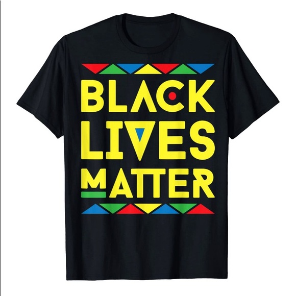 Port and Company Other - Black Lives Matter Black T-Shirt Yellow Lettering